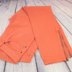 Life in Progress Jeans Size 29 Orange Ankle Zipper